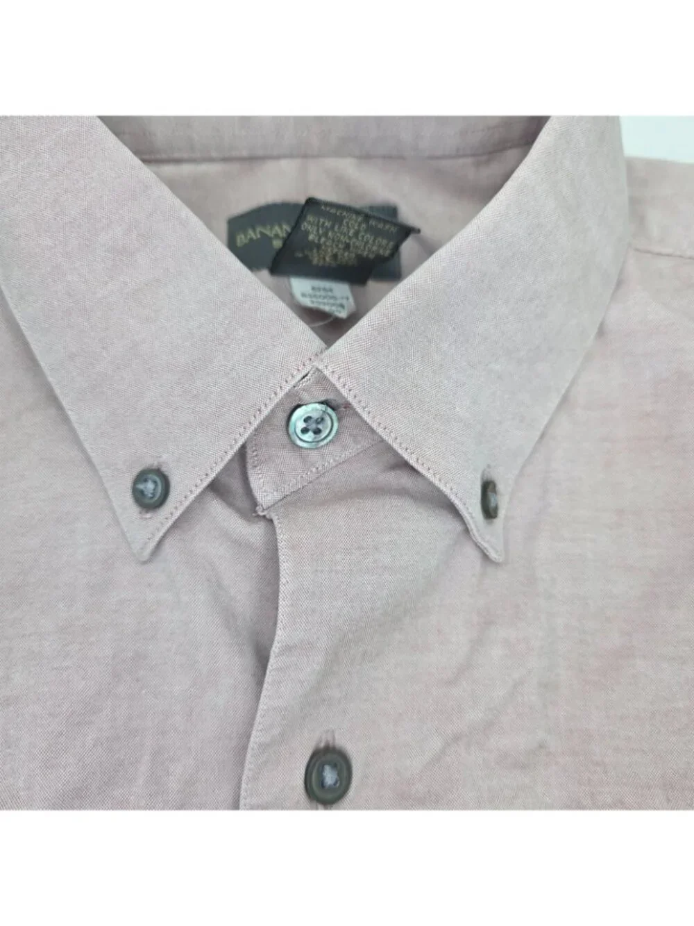 Banana Republic Stretch Button Shirt Mens Large Long Sleeve Cotton Blend Solid